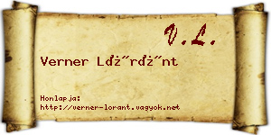 Verner Lóránt névjegykártya